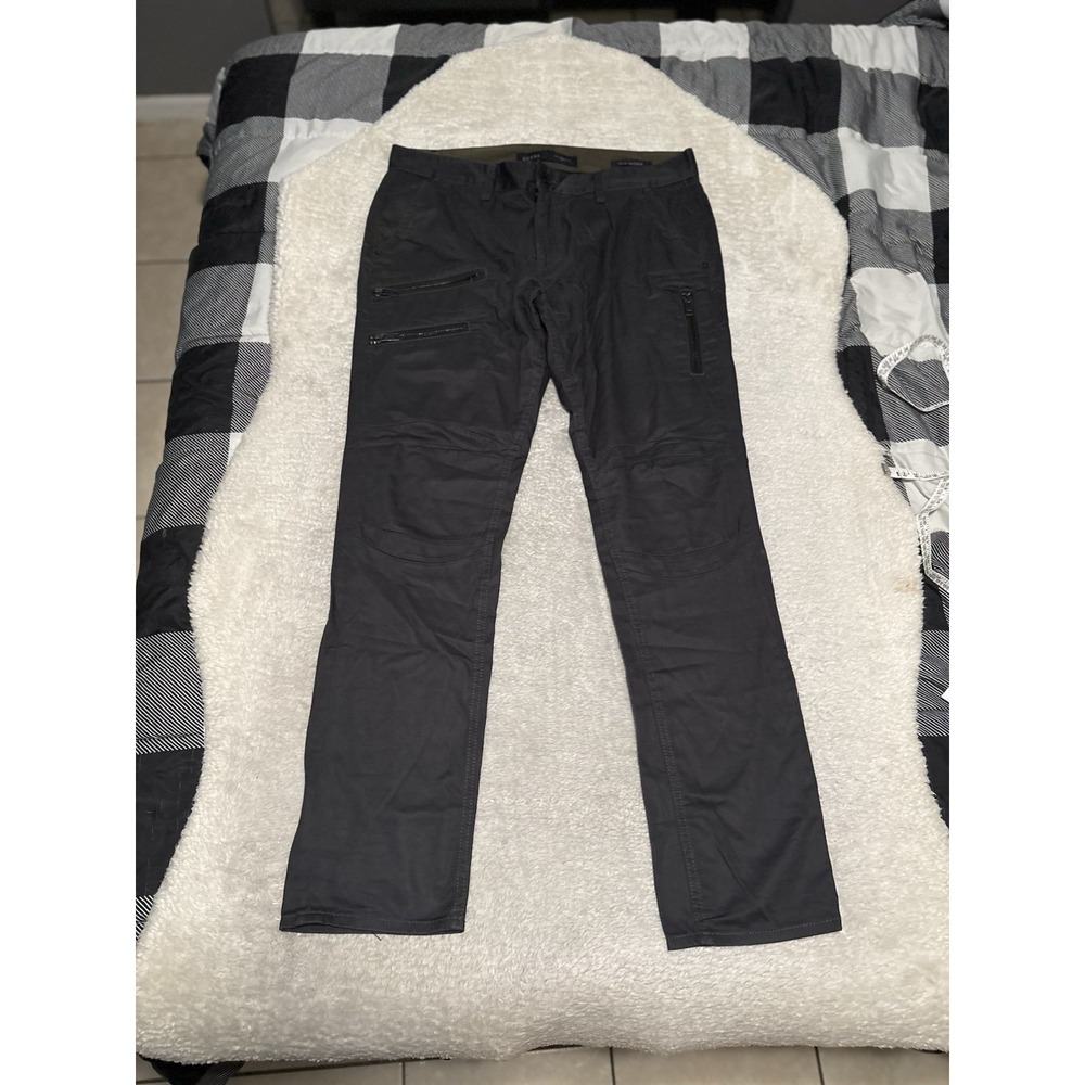 Guess Slim Taper Men's Dark Gray Jeans Size 36x32 Zip Pocket